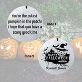 Custom Engraved  Halloween pumpkin wind chime porch hanging decor
